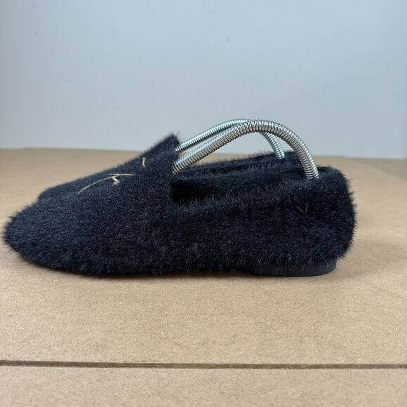 VIVAIA Samantha Square Toe Faux Mink Knit Loafers Womens 9.5 Black Dog Slip On - Picture 4 of 13